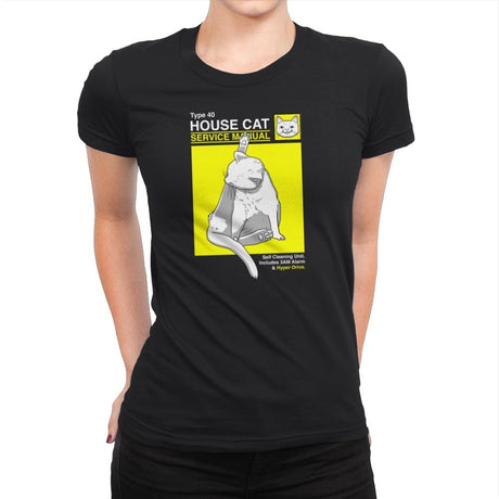 House Cat Service Manual Exclusive - Womens Premium T-Shirts RIPT Apparel Small / Black