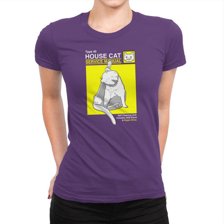House Cat Service Manual Exclusive - Womens Premium T-Shirts RIPT Apparel Small / Purple Rush