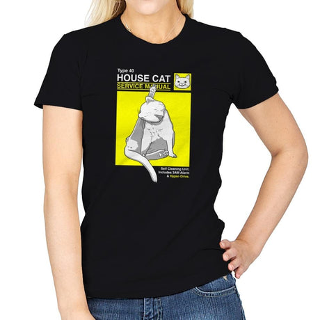 House Cat Service Manual Exclusive - Womens T-Shirts RIPT Apparel Small / Black