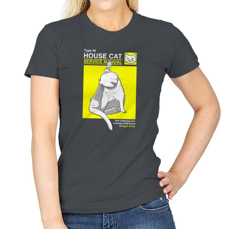 House Cat Service Manual Exclusive - Womens T-Shirts RIPT Apparel Small / Charcoal