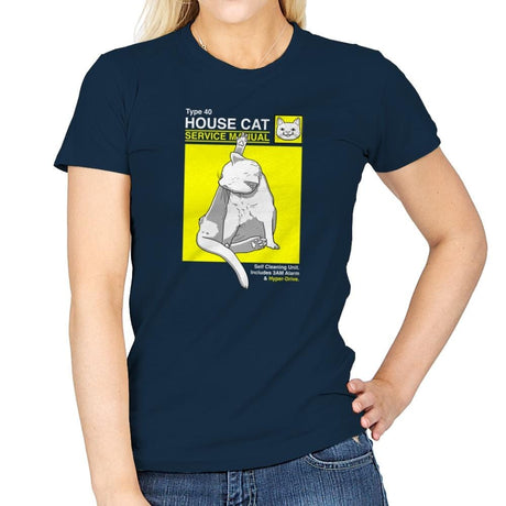 House Cat Service Manual Exclusive - Womens T-Shirts RIPT Apparel Small / Navy