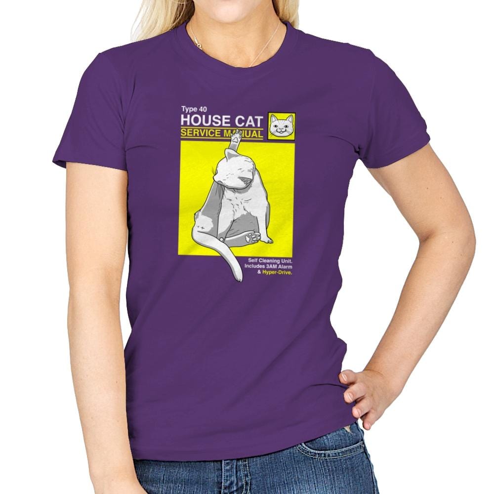 House Cat Service Manual Exclusive - Womens T-Shirts RIPT Apparel Small / Purple