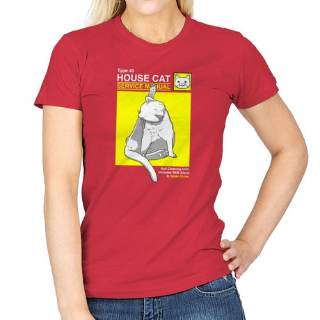 House Cat Service Manual Exclusive - Womens T-Shirts RIPT Apparel Small / Red