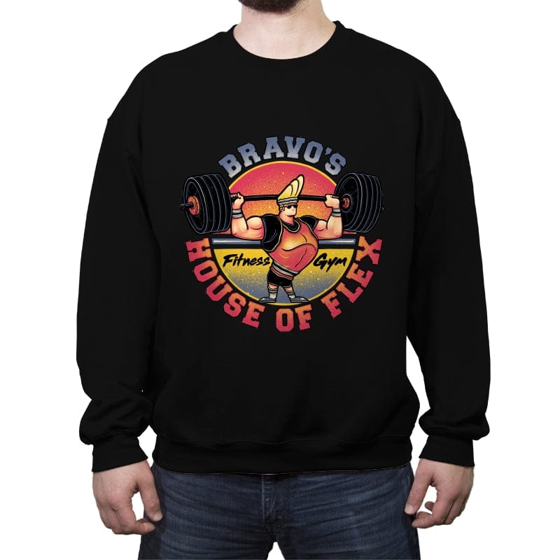 House of Flex! - Crew Neck Sweatshirt Crew Neck Sweatshirt RIPT Apparel Small / Black