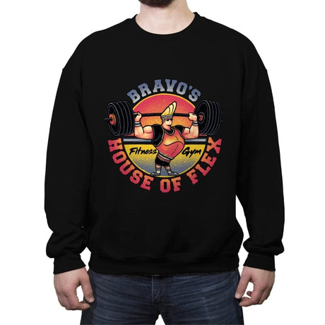 House of Flex! - Crew Neck Sweatshirt Crew Neck Sweatshirt RIPT Apparel Small / Black