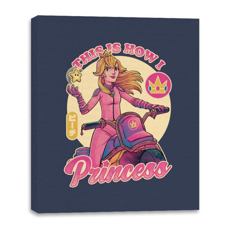 How I Princess - Powerful Video Game Biker - Canvas Wraps Canvas Wraps RIPT Apparel 16x20 / Navy