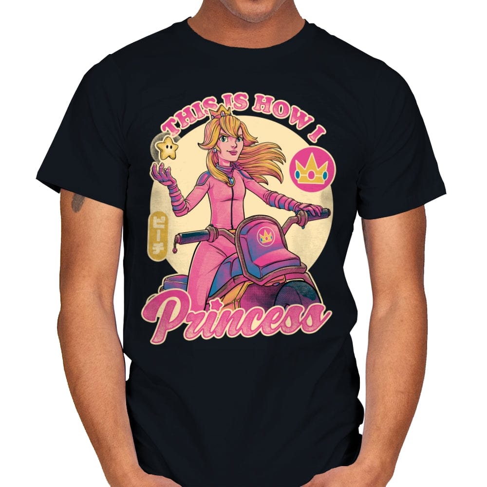 How I Princess - Powerful Video Game Biker - Mens T-Shirts RIPT Apparel Small / Black