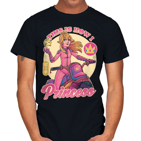 How I Princess - Powerful Video Game Biker - Mens T-Shirts RIPT Apparel Small / Black