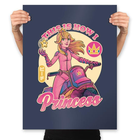 How I Princess - Powerful Video Game Biker - Prints Posters RIPT Apparel 18x24 / Navy