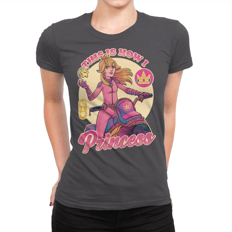 How I Princess - Powerful Video Game Biker - Womens Premium T-Shirts RIPT Apparel Small / Heavy Metal
