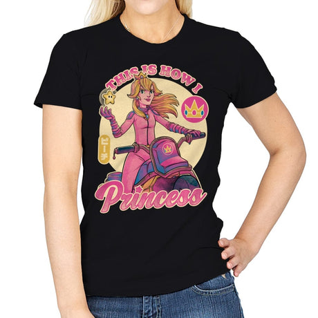 How I Princess - Powerful Video Game Biker - Womens T-Shirts RIPT Apparel Small / Black