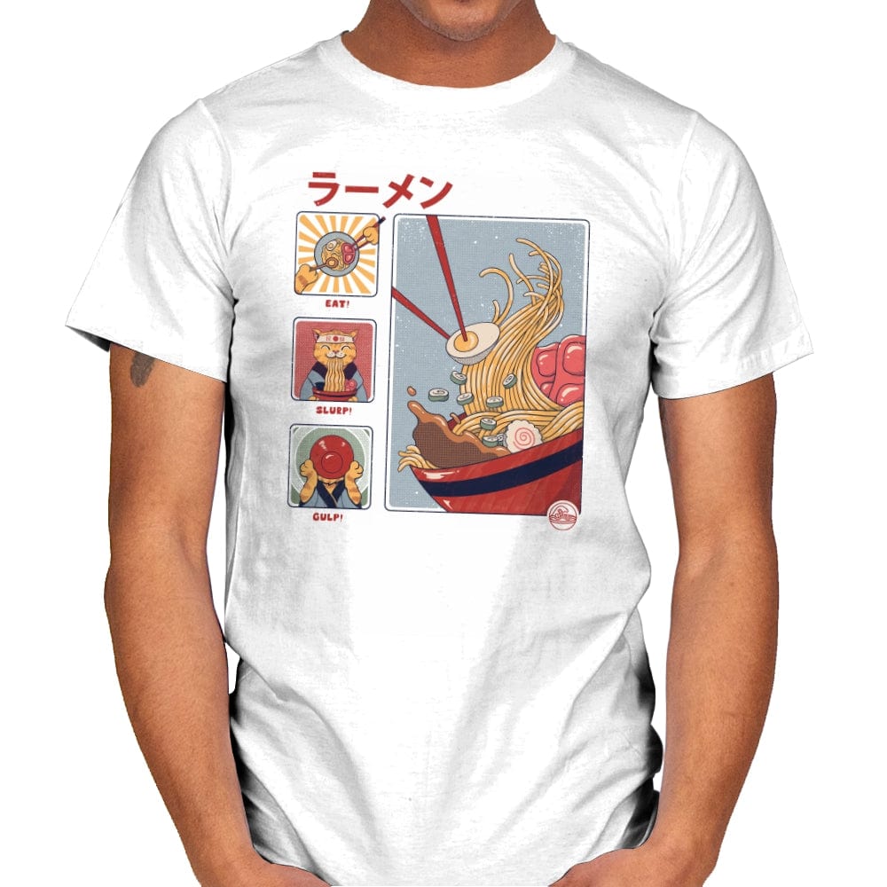 How to Eat Ramen - Mens T-Shirts RIPT Apparel Small / White