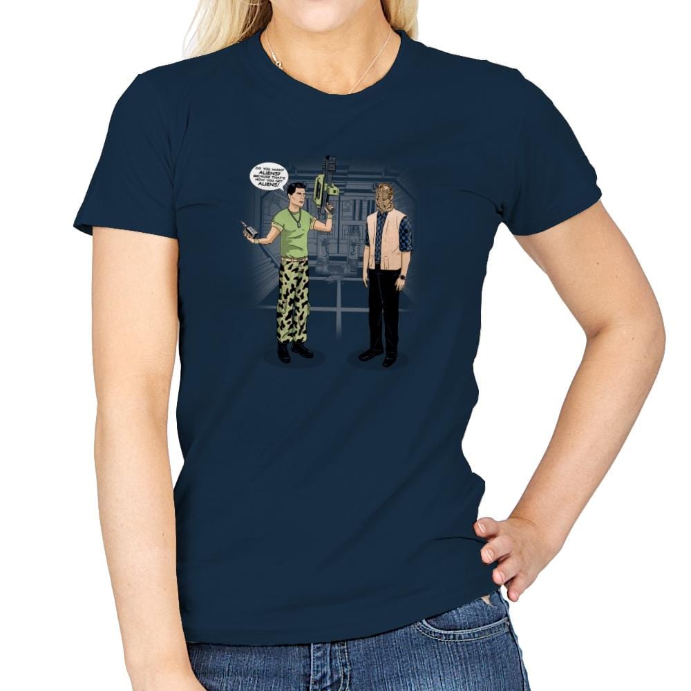 How You Get Aliens Exclusive - Womens T-Shirts RIPT Apparel Small / Navy