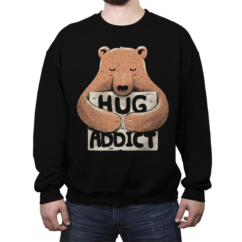 Hug Addict - Crew Neck Sweatshirt Crew Neck Sweatshirt RIPT Apparel Small / Black