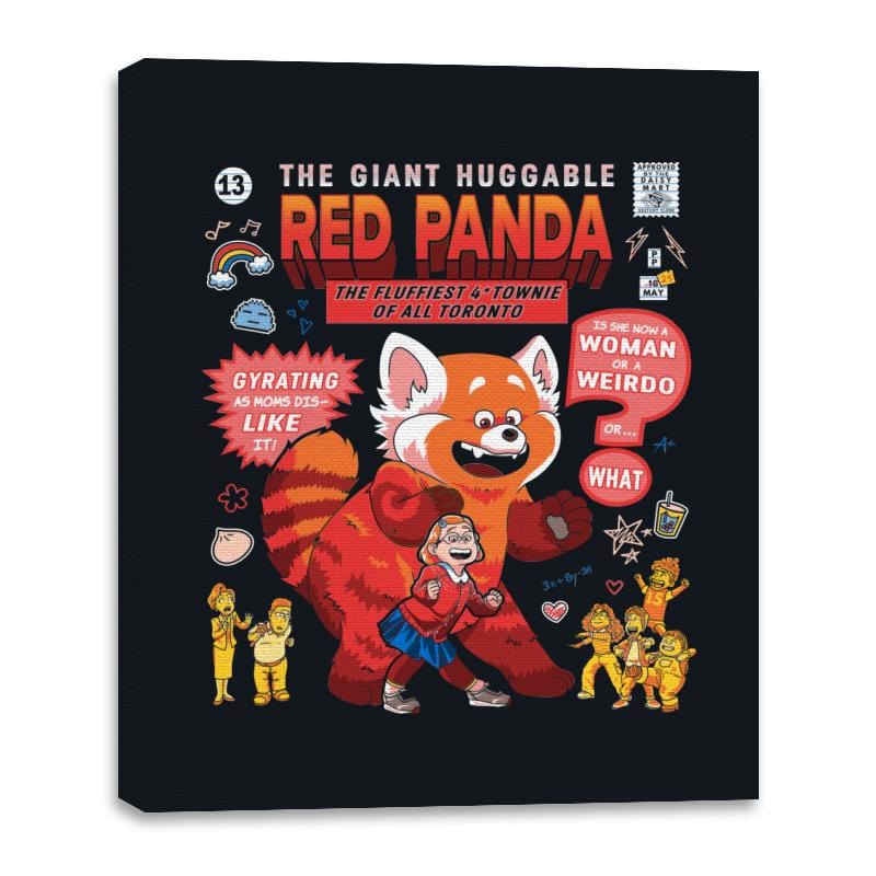 Huggable Red Panda - Canvas Wraps Canvas Wraps RIPT Apparel 16x20 / Black