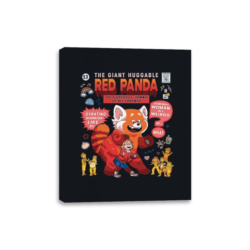 Huggable Red Panda - Canvas Wraps Canvas Wraps RIPT Apparel 8x10 / Black