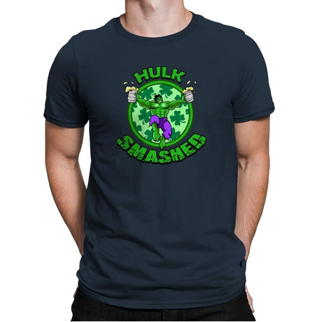 Hulk Smashed Exclusive - St Paddys Day - Mens Premium T-Shirts RIPT Apparel Small / Indigo