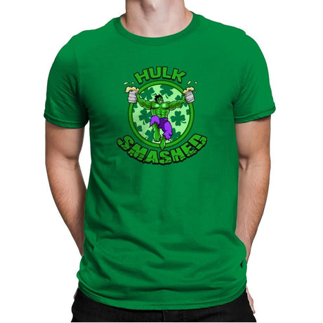 Hulk Smashed Exclusive - St Paddys Day - Mens Premium T-Shirts RIPT Apparel Small / Kelly Green