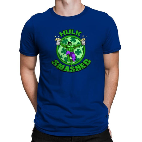 Hulk Smashed Exclusive - St Paddys Day - Mens Premium T-Shirts RIPT Apparel Small / Royal