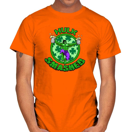 Hulk Smashed Exclusive - St Paddys Day - Mens T-Shirts RIPT Apparel Small / Orange