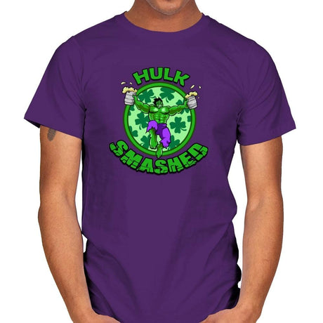 Hulk Smashed Exclusive - St Paddys Day - Mens T-Shirts RIPT Apparel Small / Purple