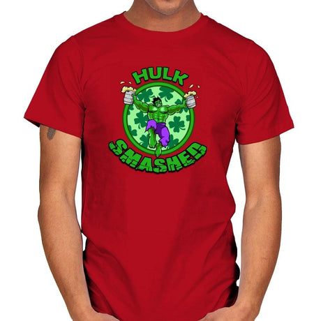 Hulk Smashed Exclusive - St Paddys Day - Mens T-Shirts RIPT Apparel Small / Red