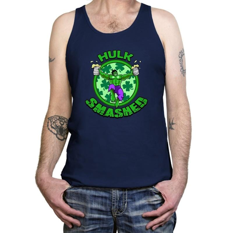 Hulk Smashed Exclusive - St Paddys Day - Tanktop Tanktop RIPT Apparel X-Small / Navy