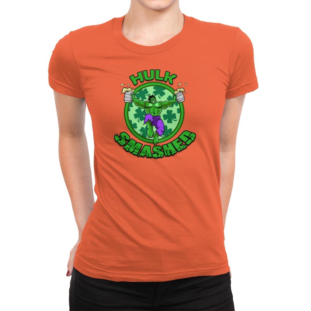 Hulk Smashed Exclusive - St Paddys Day - Womens Premium T-Shirts RIPT Apparel Small / Classic Orange