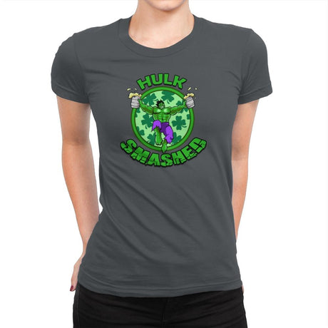 Hulk Smashed Exclusive - St Paddys Day - Womens Premium T-Shirts RIPT Apparel Small / Heavy Metal