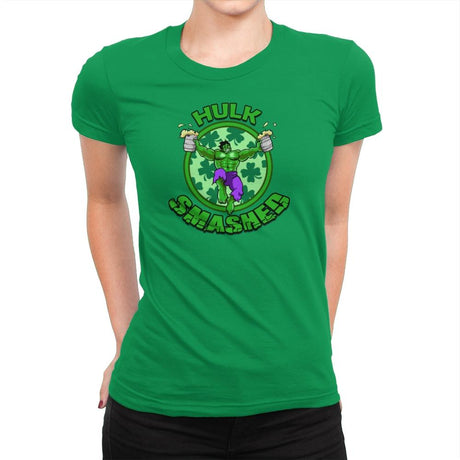 Hulk Smashed Exclusive - St Paddys Day - Womens Premium T-Shirts RIPT Apparel Small / Kelly Green