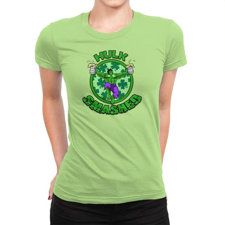 Hulk Smashed Exclusive - St Paddys Day - Womens Premium T-Shirts RIPT Apparel Small / Mint
