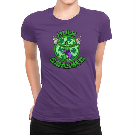 Hulk Smashed Exclusive - St Paddys Day - Womens Premium T-Shirts RIPT Apparel Small / Purple Rush