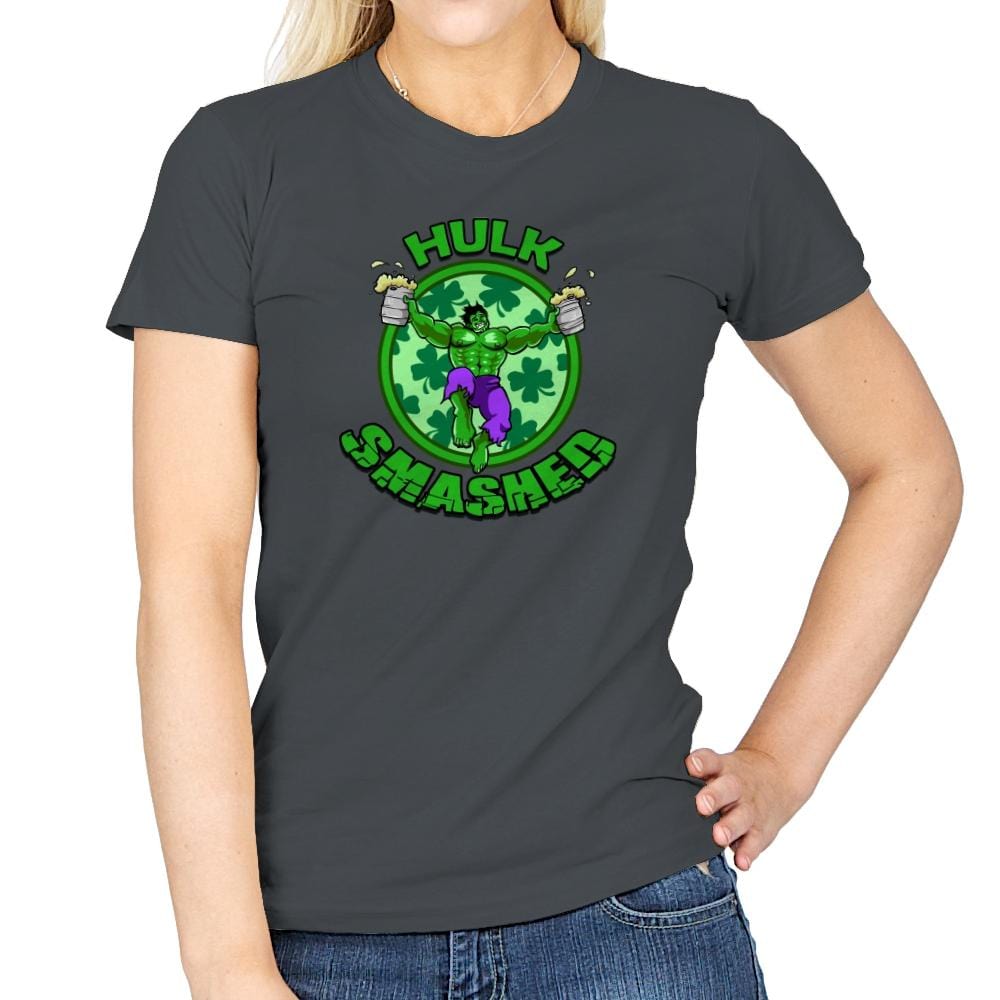 Hulk Smashed Exclusive - St Paddys Day - Womens T-Shirts RIPT Apparel Small / Charcoal