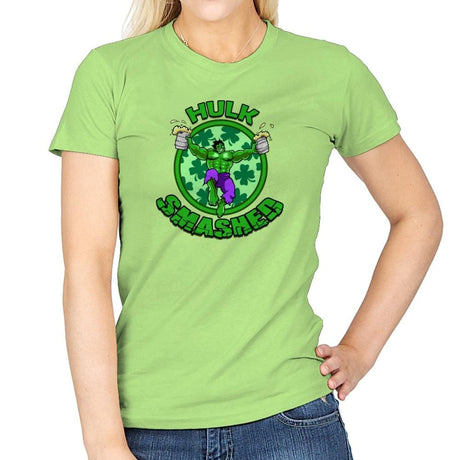 Hulk Smashed Exclusive - St Paddys Day - Womens T-Shirts RIPT Apparel Small / Mint Green