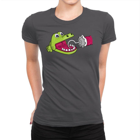 Hungry Hungry Gator - Womens Premium T-Shirts RIPT Apparel Small / Heavy Metal