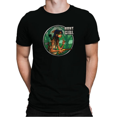 Hunt Girl - Mens Premium T-Shirts RIPT Apparel Small / Black