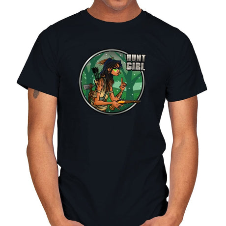 Hunt Girl - Mens T-Shirts RIPT Apparel Small / Black