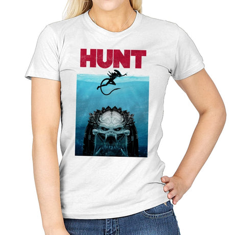 Hunt - Womens T-Shirts RIPT Apparel Small / White