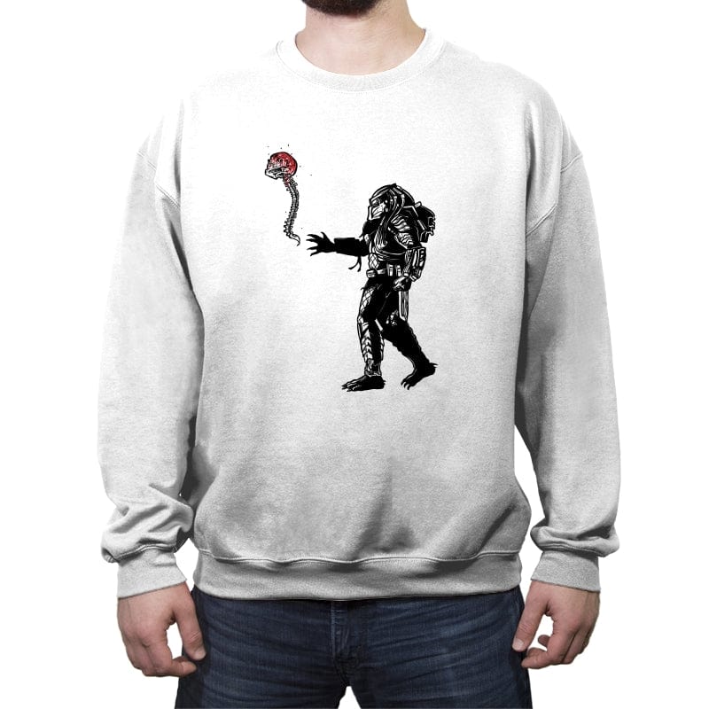 Hunter with the Trophy - Crew Neck Sweatshirt Crew Neck Sweatshirt RIPT Apparel Small / White