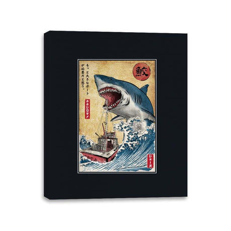 Hunting the Shark in Japan - Canvas Wraps Canvas Wraps RIPT Apparel 11x14 / Black