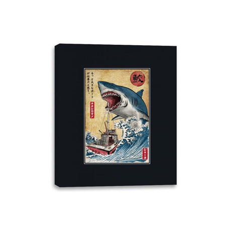 Hunting the Shark in Japan - Canvas Wraps Canvas Wraps RIPT Apparel 8x10 / Black