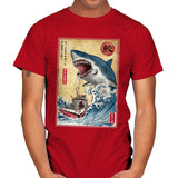 Hunting the Shark in Japan - Mens T-Shirts RIPT Apparel Small / Red