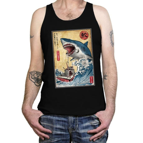 Hunting the Shark in Japan - Tanktop Tanktop RIPT Apparel X-Small / Black