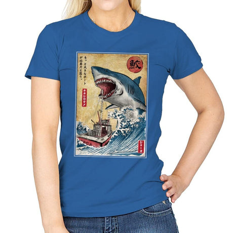 Hunting the Shark in Japan - Womens T-Shirts RIPT Apparel Small / Royal