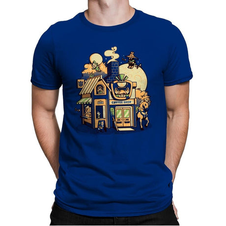 Hyrule Coffee Shop - Mens Premium T-Shirts RIPT Apparel Small / Royal