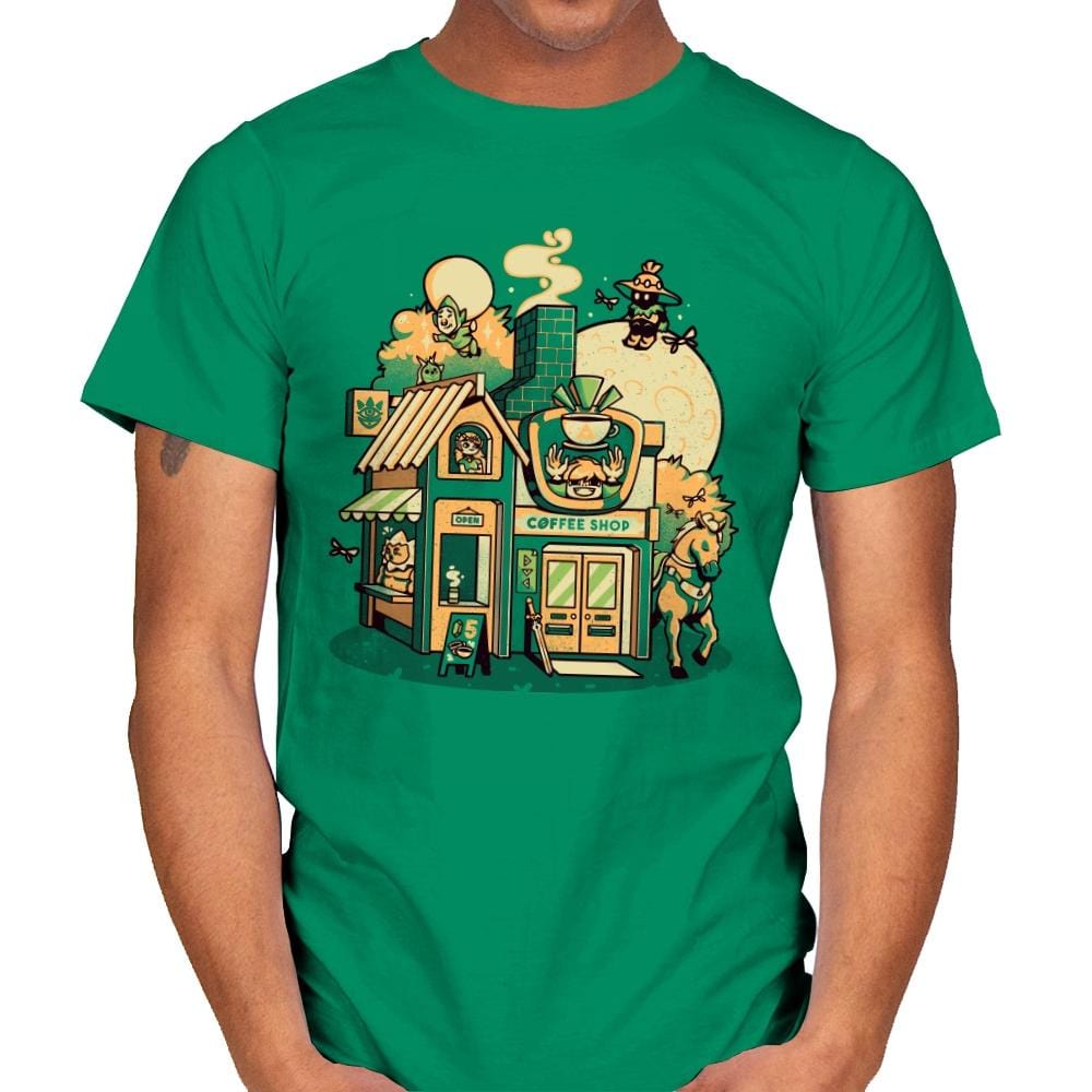 Hyrule Coffee Shop - Mens T-Shirts RIPT Apparel Small / Kelly