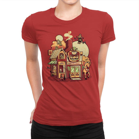 Hyrule Coffee Shop - Womens Premium T-Shirts RIPT Apparel Small / Red