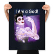 I Am a God! - Prints Posters RIPT Apparel 18x24 / Black