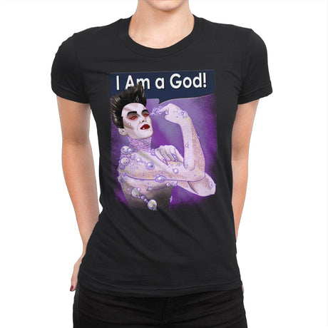 I Am a God! - Womens Premium T-Shirts RIPT Apparel Small / Black