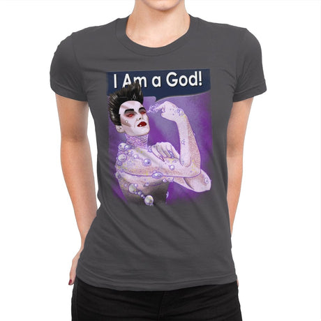 I Am a God! - Womens Premium T-Shirts RIPT Apparel Small / Heavy Metal